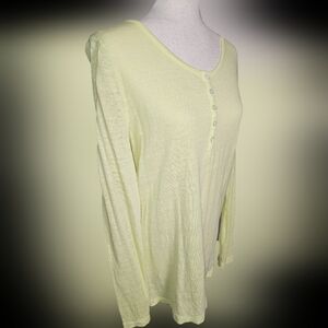 100% LINEN Banana RepublicYellow Henly Long Sleeve top